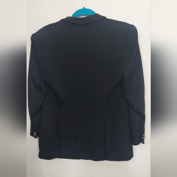 Vintage 90s Oversized Military Blazer Women's Size 6 Black Suit Jacket RARE VTG - Picture 9 of 9